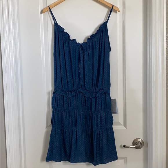 Blue dot jacquard dress - Picture 4 of 5